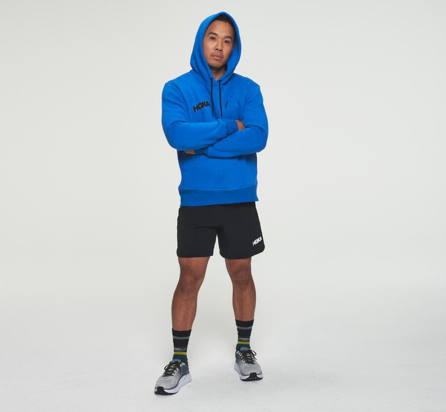 Hoka One One Mens Hoodie - Performance - Blue - VFKN51928
